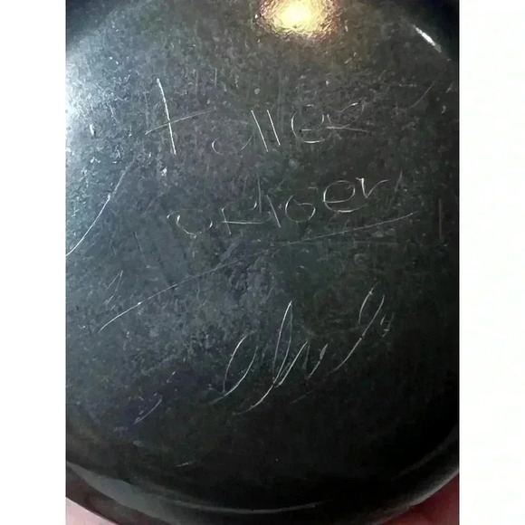 Vintage Modernist Taller Origen Chile Round Brass Swan Lapis Box Signed - Picture 4 of 7